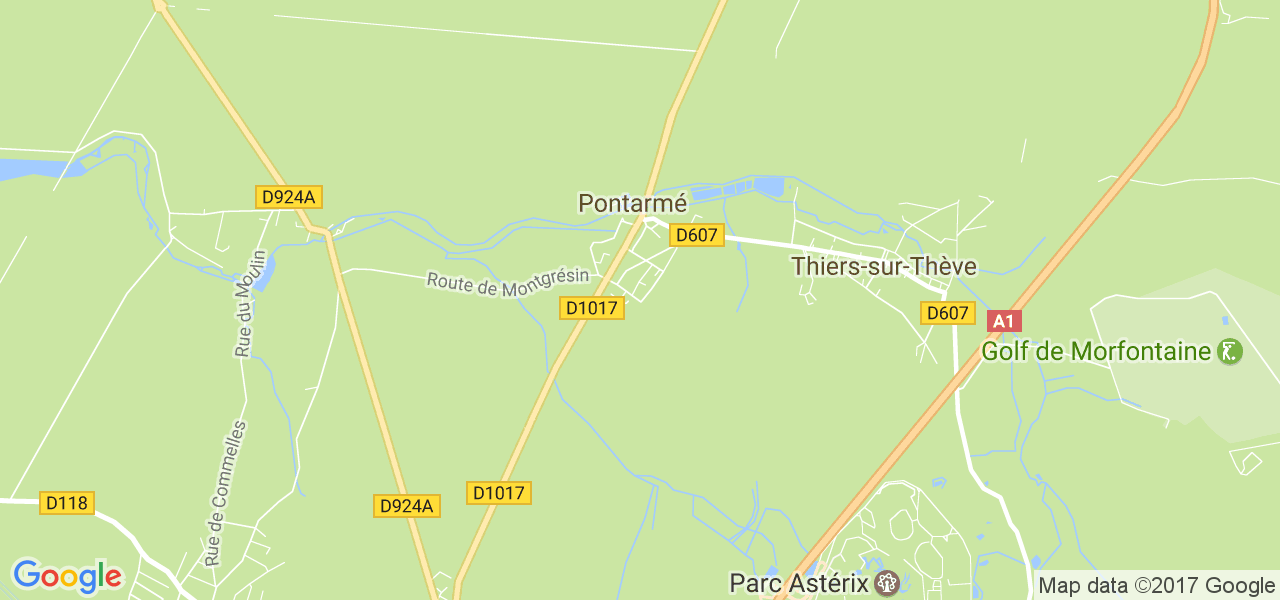 map de la ville de Pontarmé