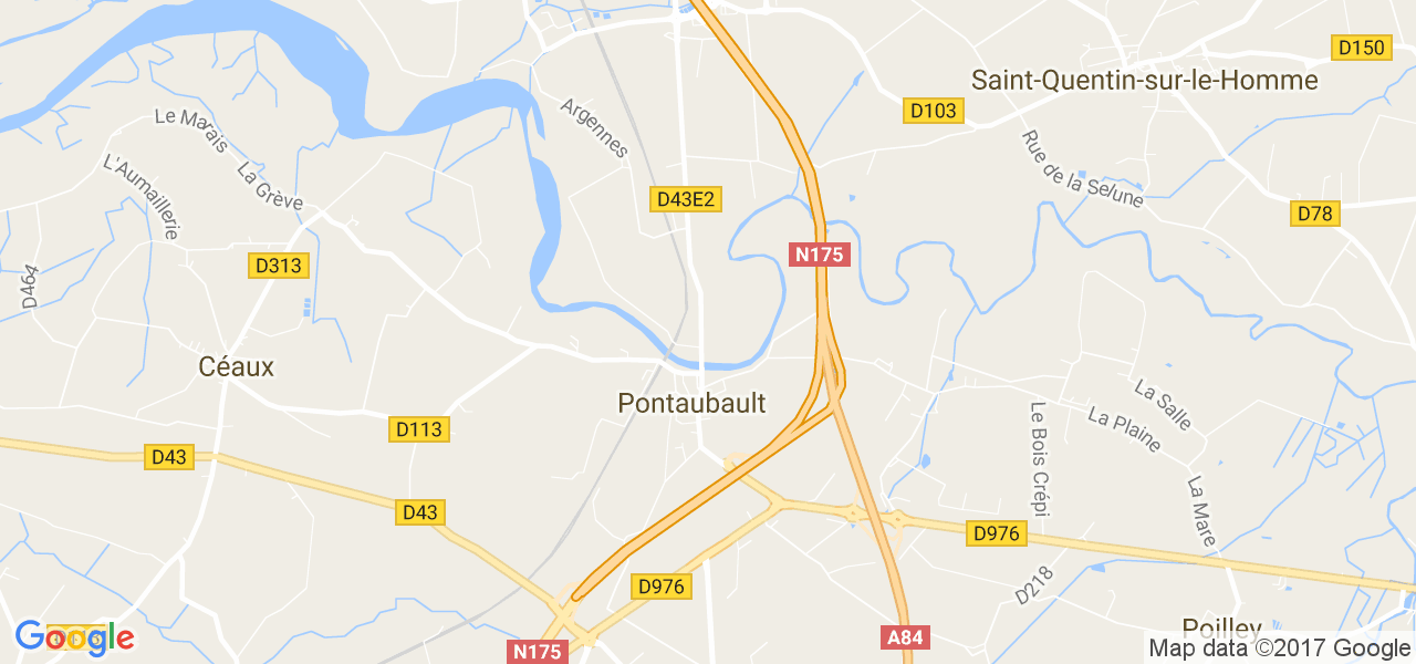 map de la ville de Pontaubault