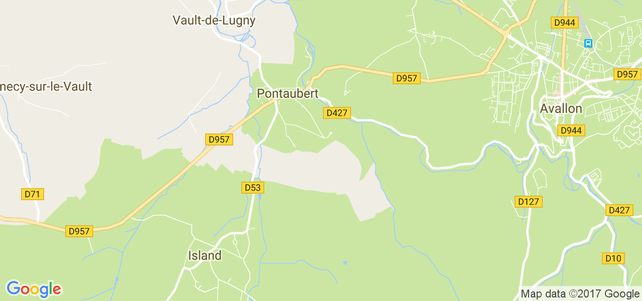 map de la ville de Pontaubert