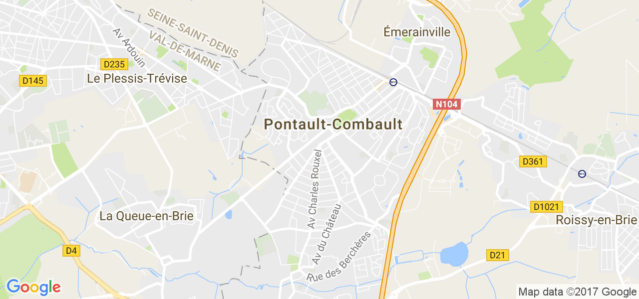 map de la ville de Pontault-Combault