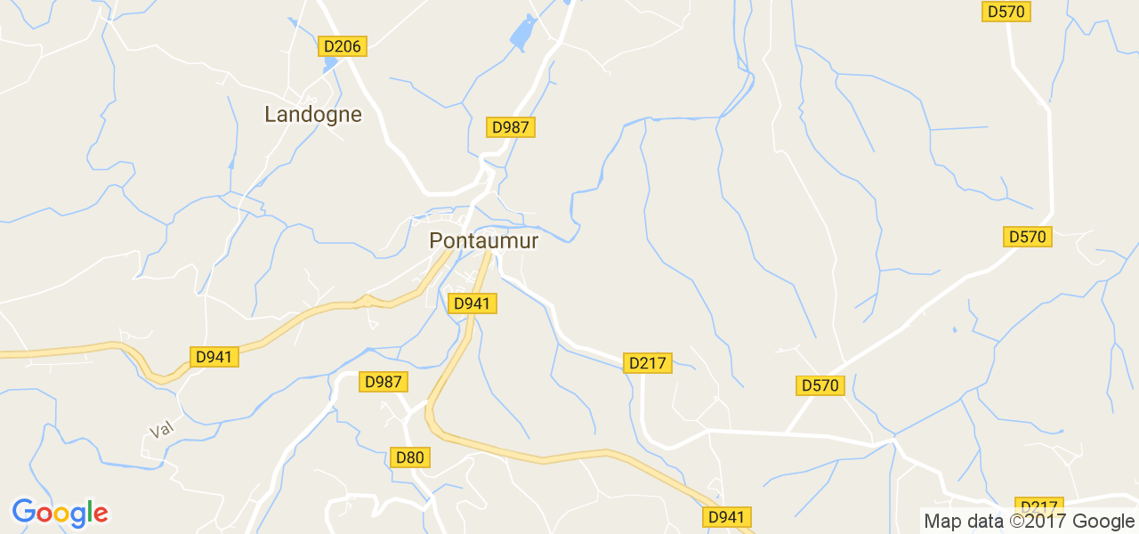 map de la ville de Pontaumur