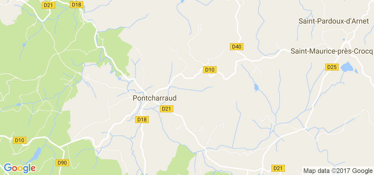 map de la ville de Pontcharraud