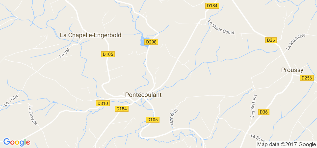 map de la ville de Pontécoulant