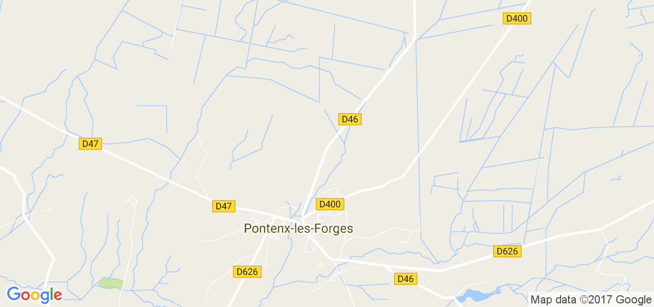 map de la ville de Pontenx-les-Forges