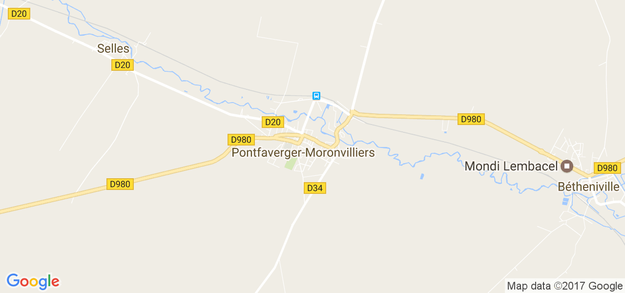 map de la ville de Pontfaverger-Moronvilliers