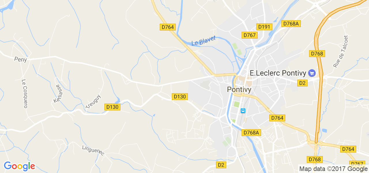 map de la ville de Pontivy