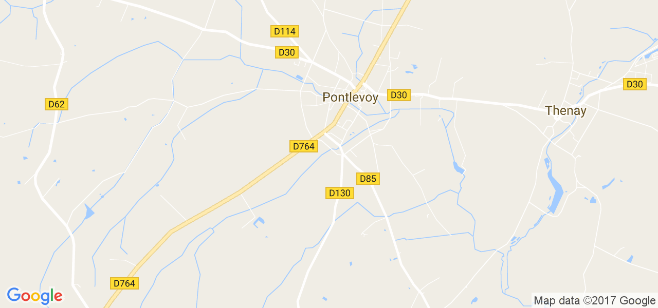 map de la ville de Pontlevoy