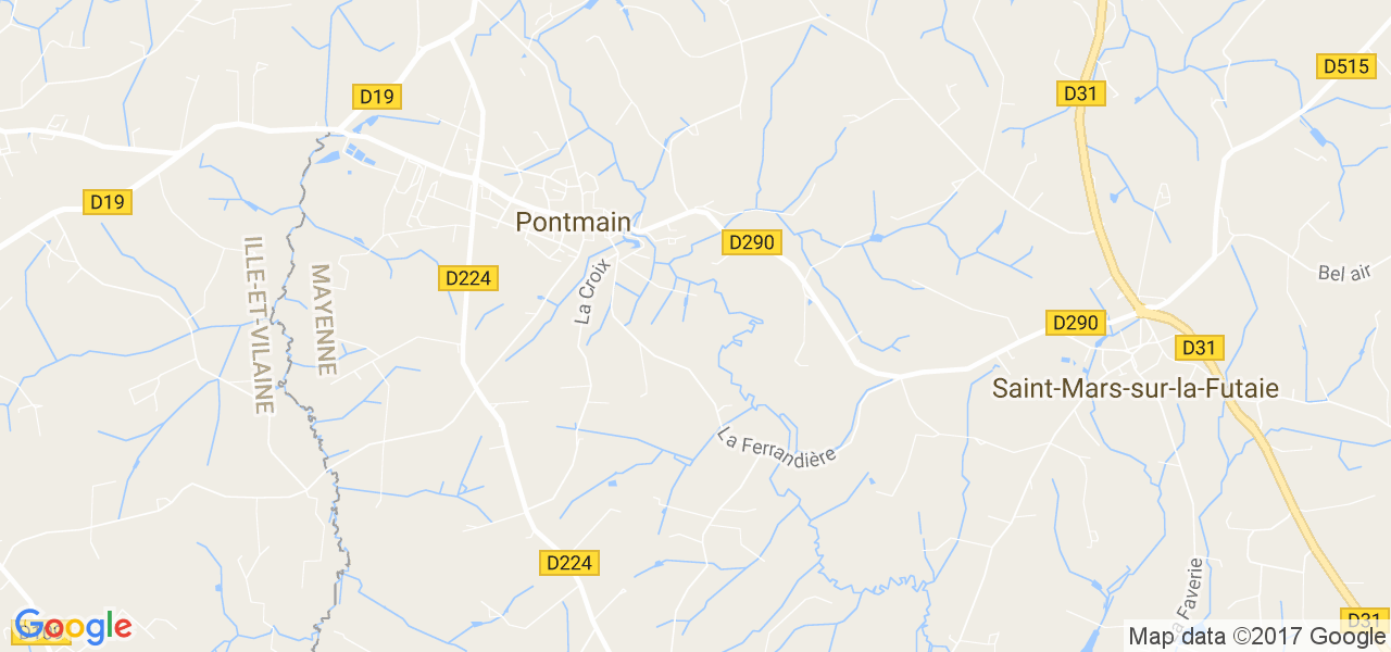 map de la ville de Pontmain