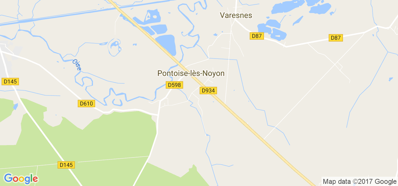 map de la ville de Pontoise-lès-Noyon