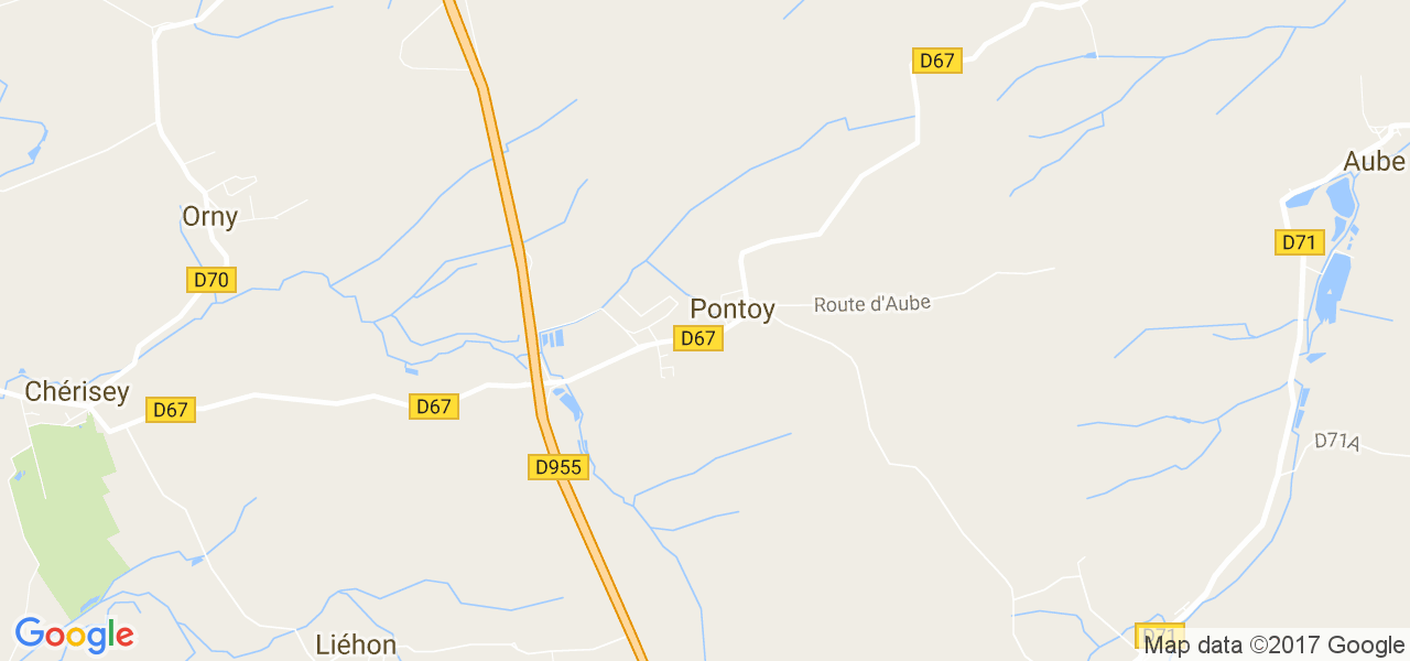 map de la ville de Pontoy