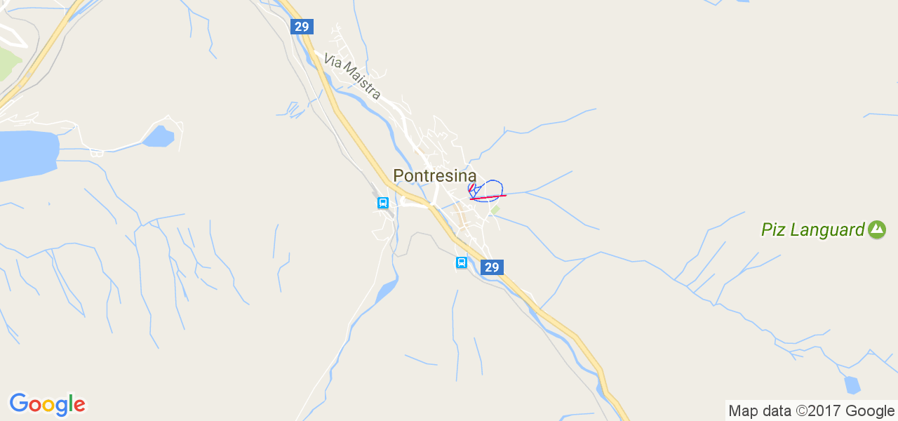 map de la ville de Pontresina