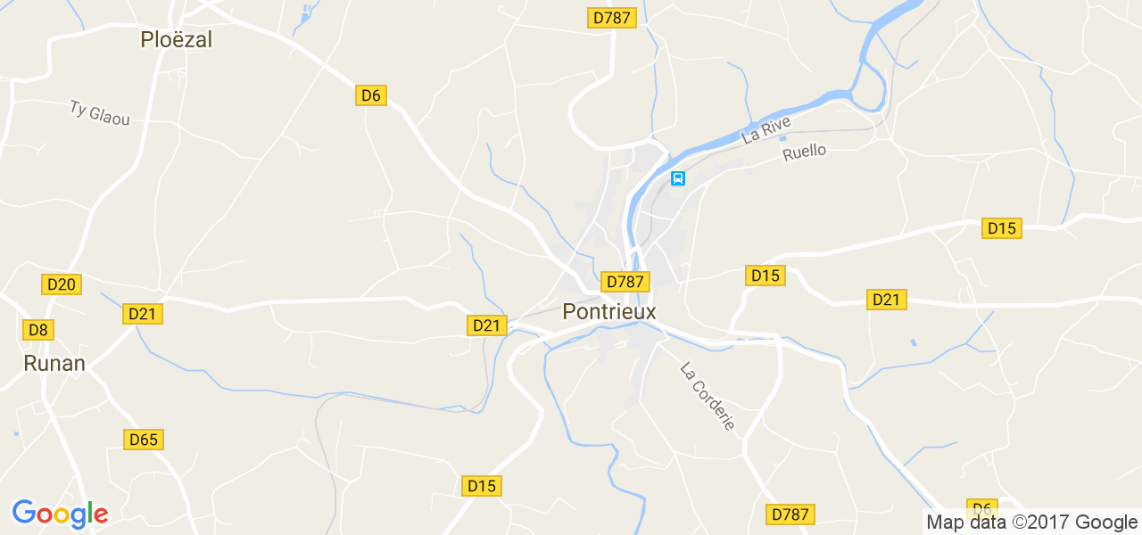 map de la ville de Pontrieux