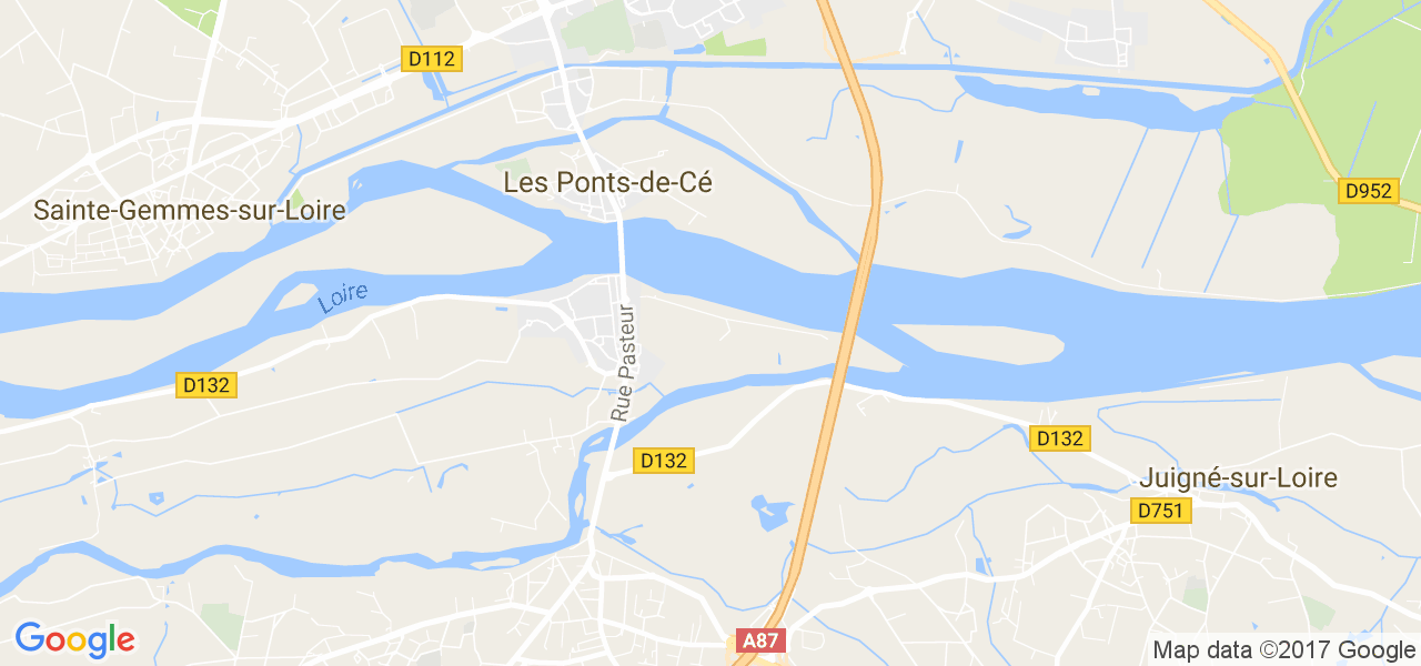 map de la ville de Ponts-de-Cé