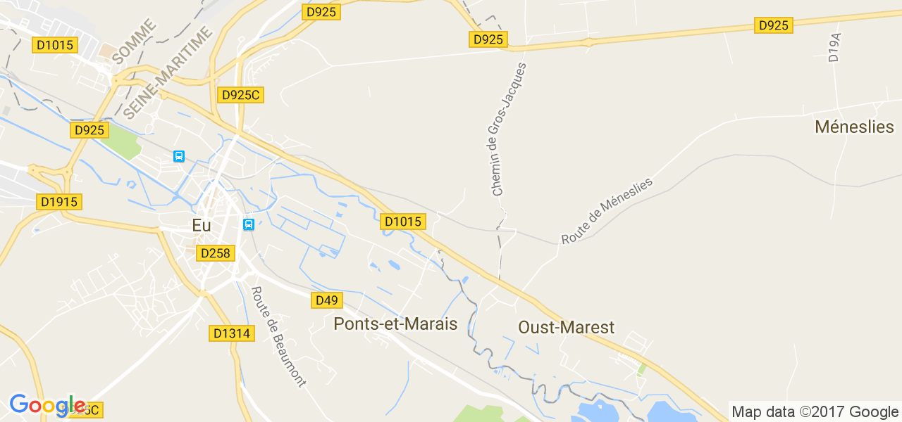 map de la ville de Ponts-et-Marais