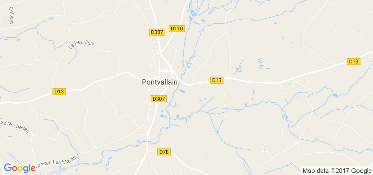 map de la ville de Pontvallain