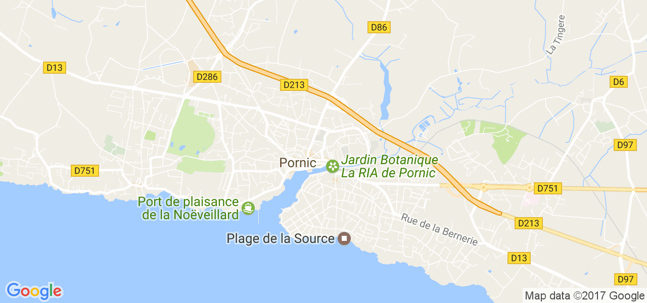 map de la ville de Pornic