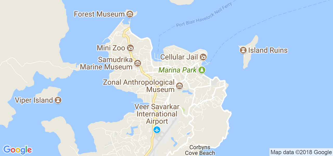 map of the city of Port Blair