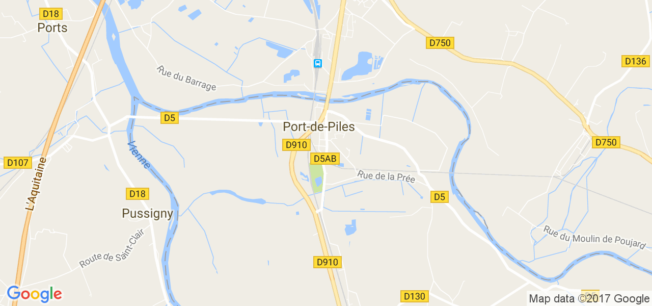 map de la ville de Port-de-Piles