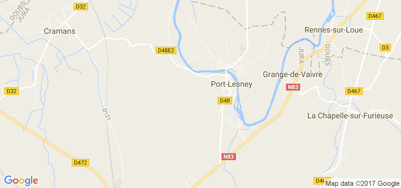 map de la ville de Port-Lesney