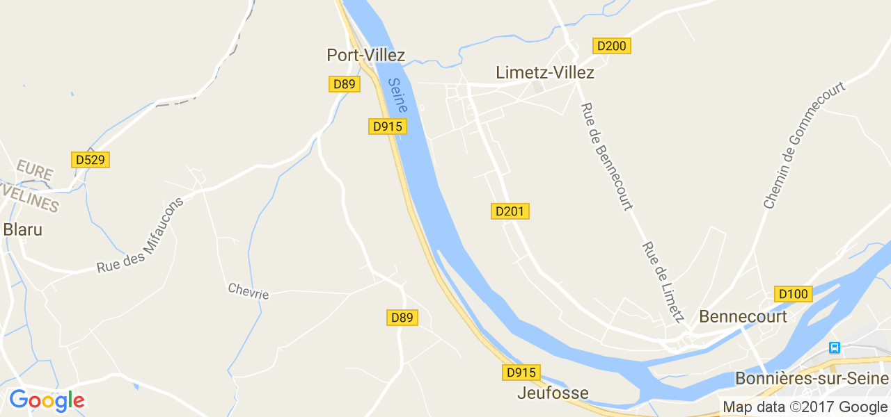 map de la ville de Port-Villez