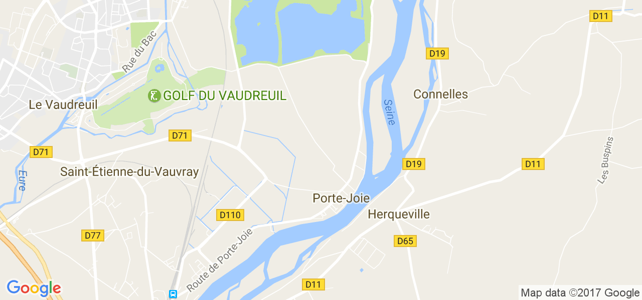 map de la ville de Porte-Joie