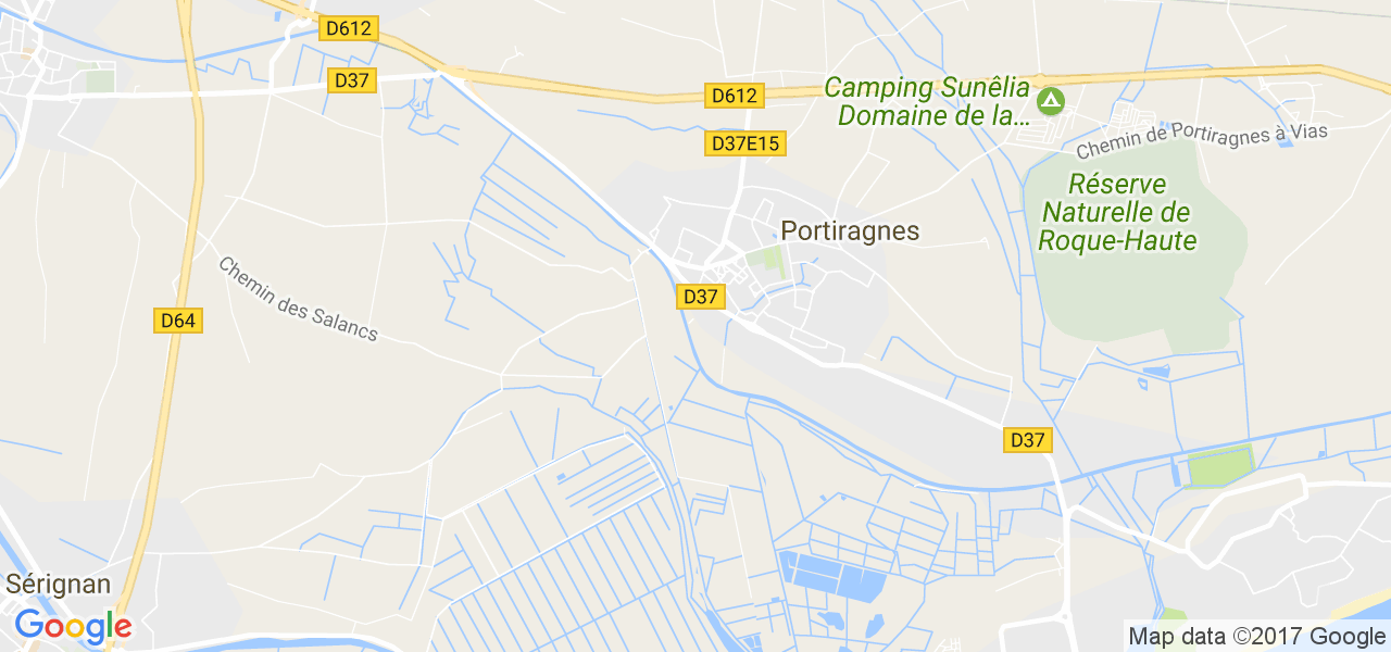 map de la ville de Portiragnes