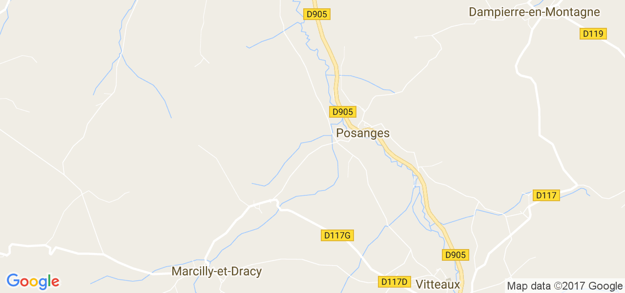 map de la ville de Posanges