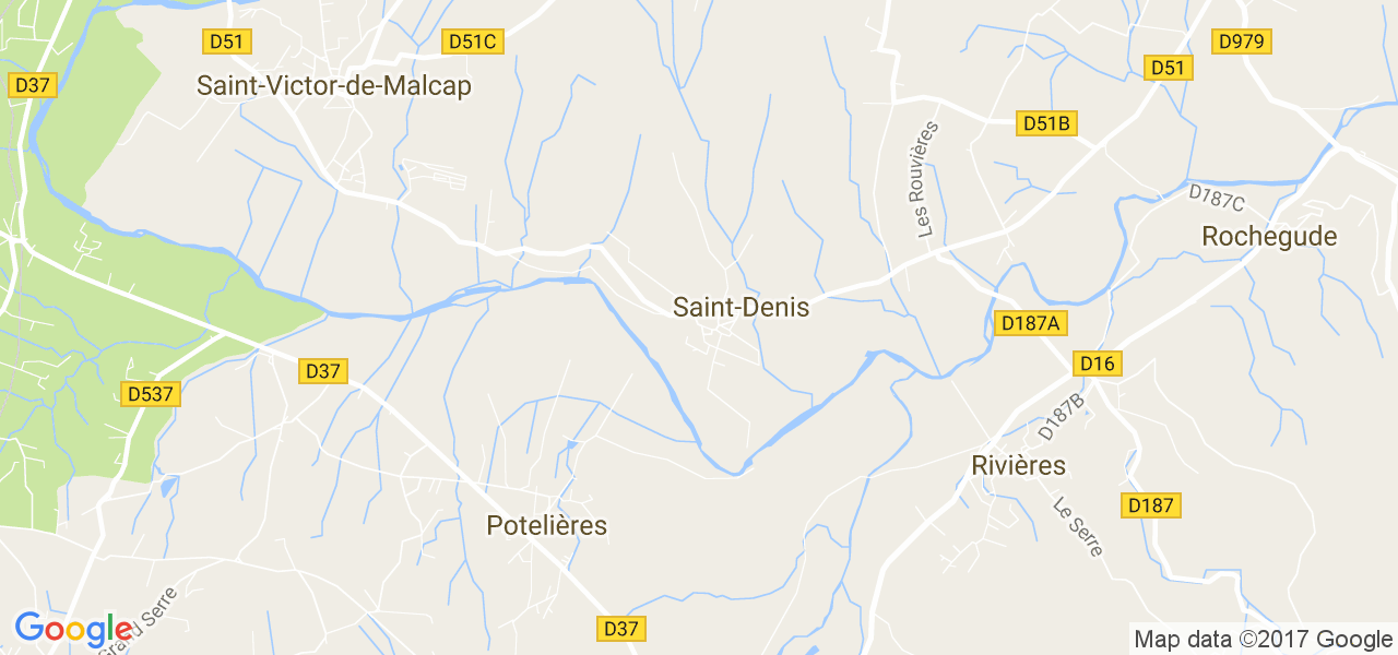 map de la ville de Potelières