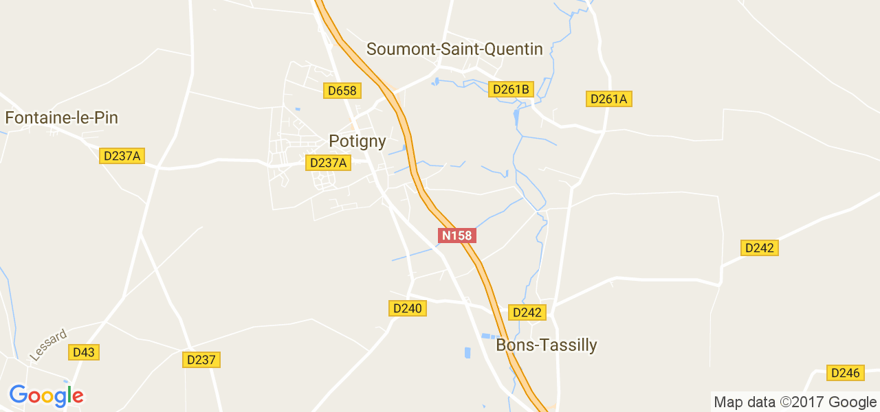 map de la ville de Potigny