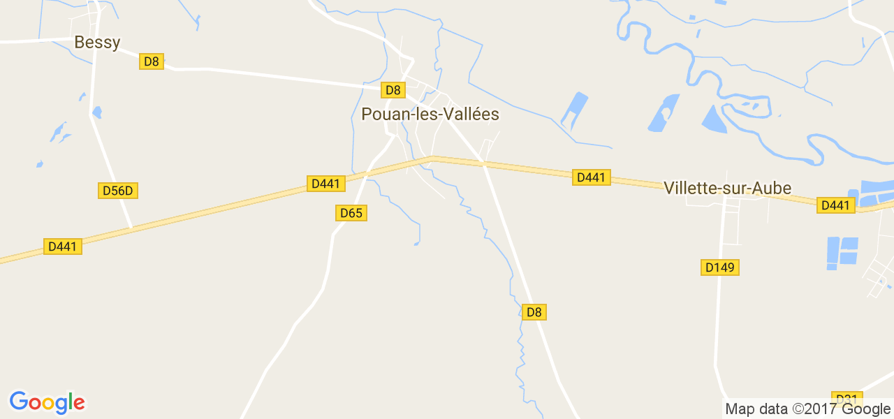 map de la ville de Pouan-les-Vallées