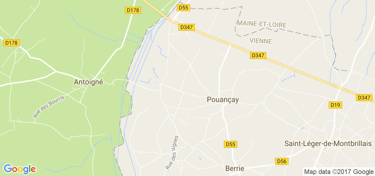 map de la ville de Pouançay