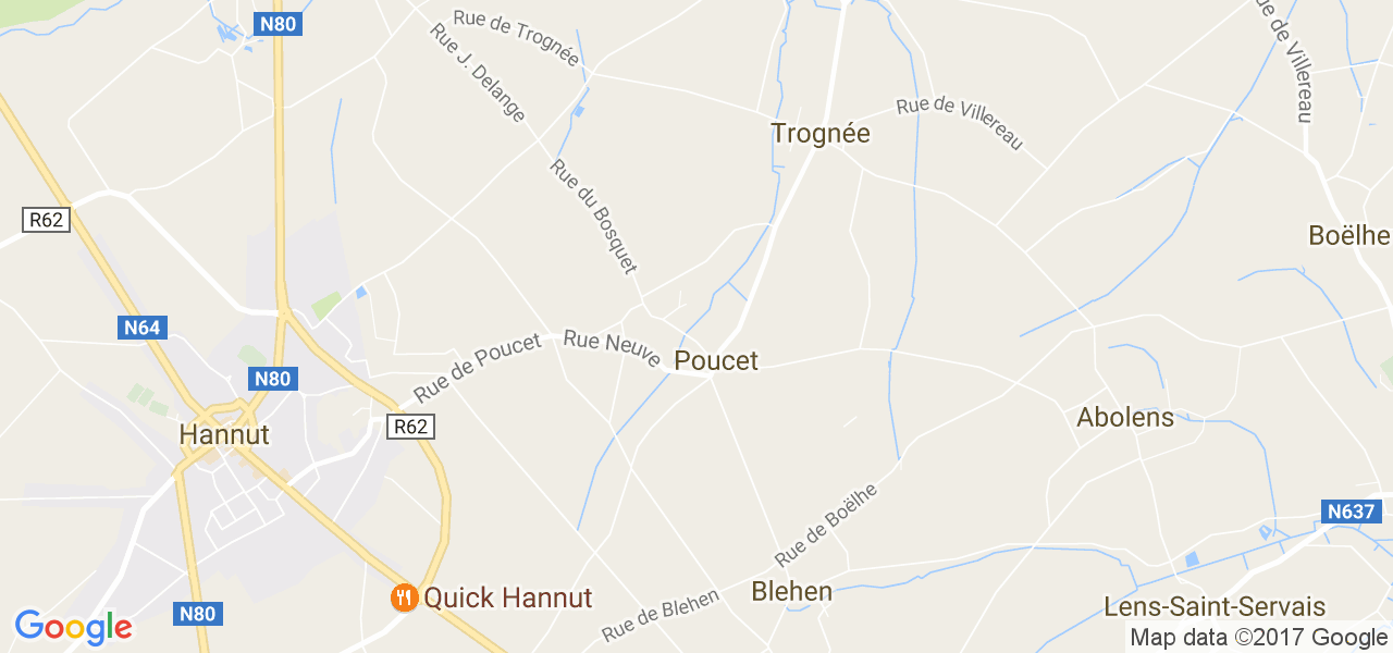 map de la ville de Poucet