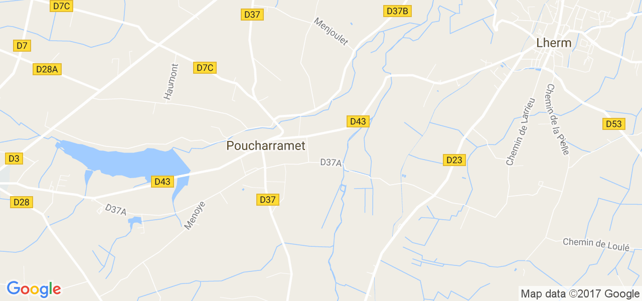 map de la ville de Poucharramet