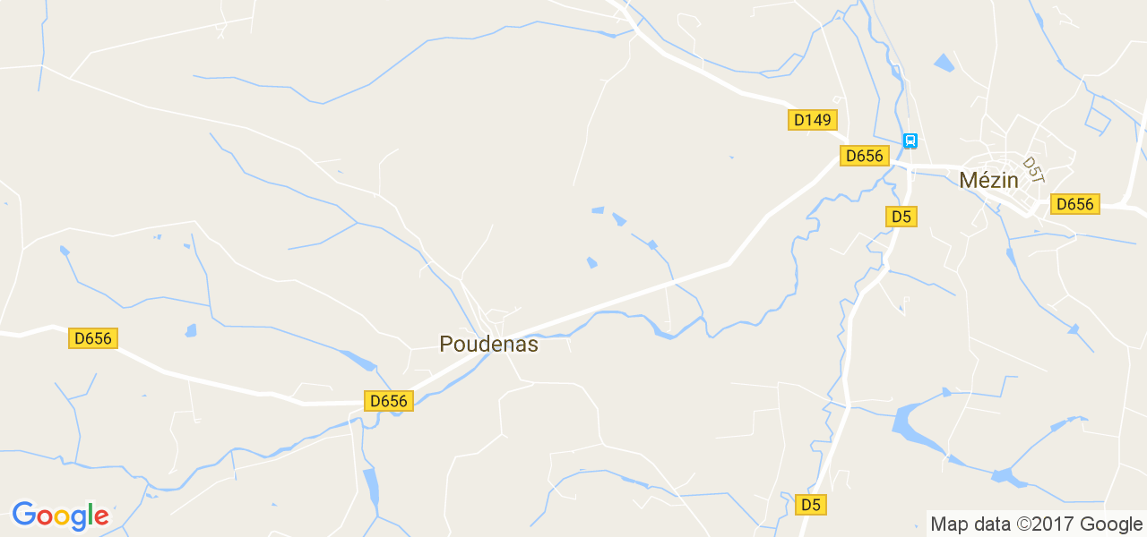 map de la ville de Poudenas