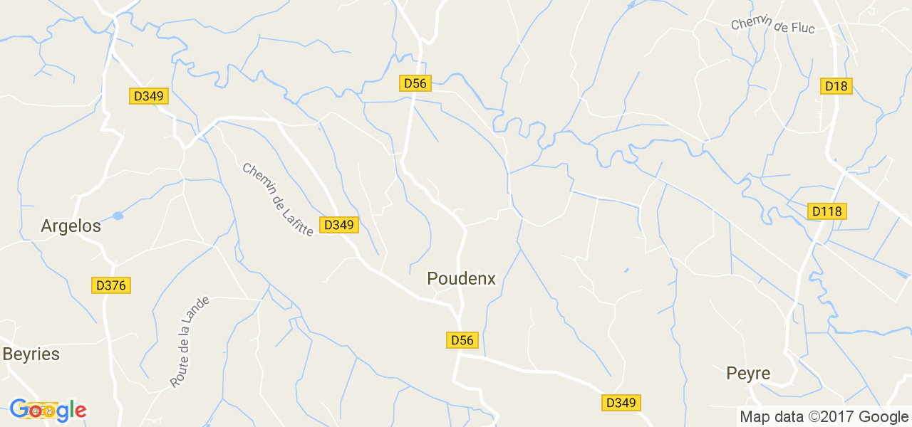 map de la ville de Poudenx