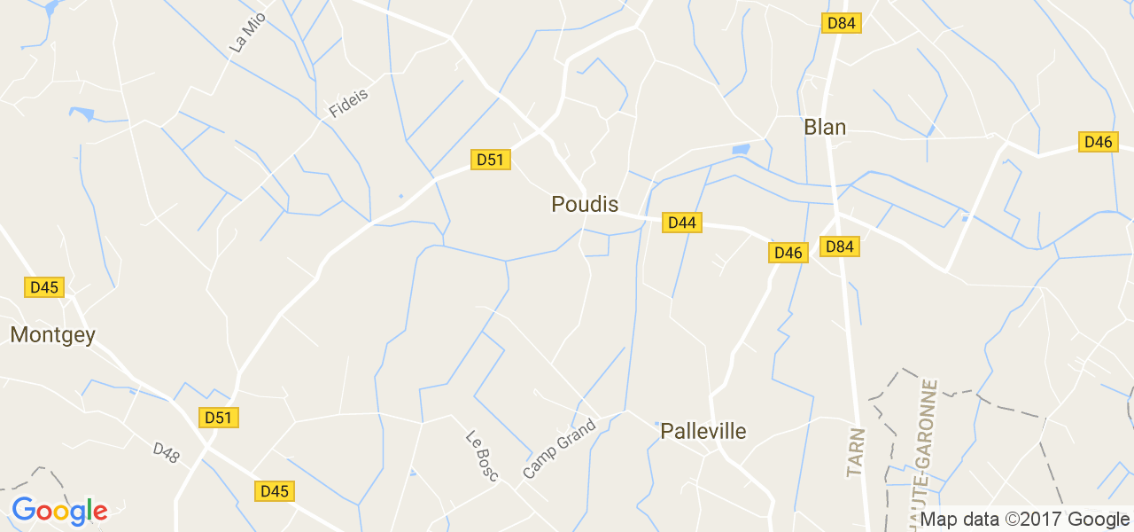 map de la ville de Poudis