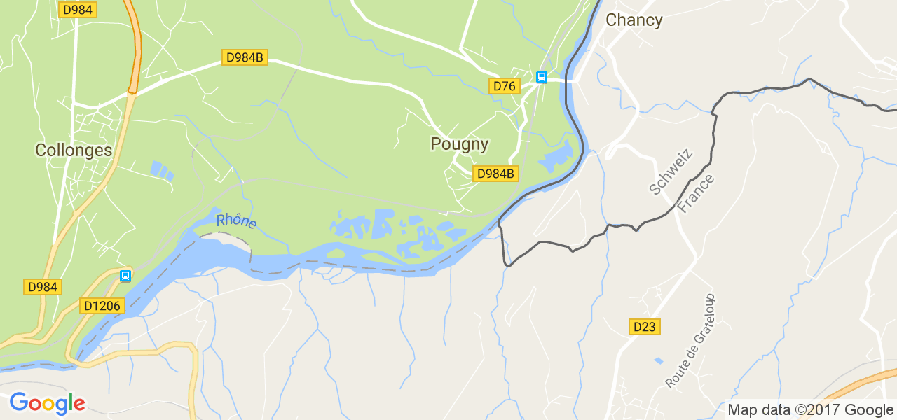 map de la ville de Pougny