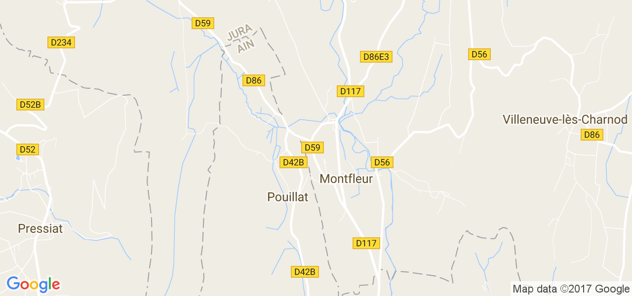 map de la ville de Pouillat