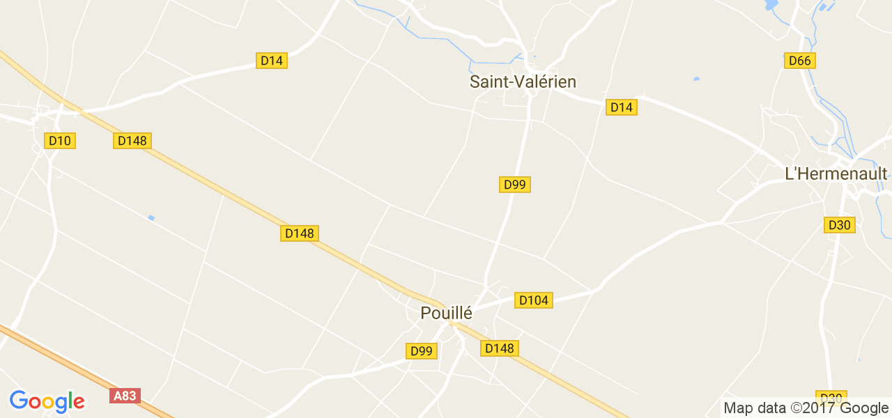 map de la ville de Pouillé