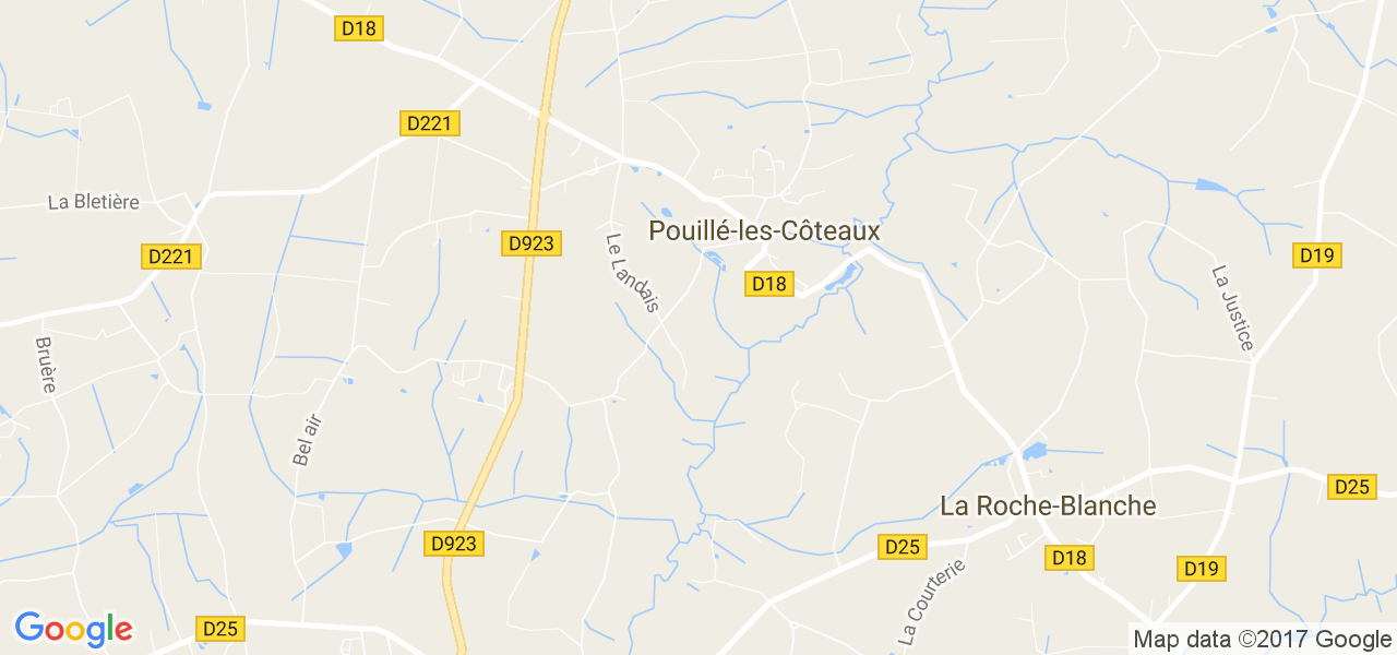 map de la ville de Pouillé-les-Côteaux