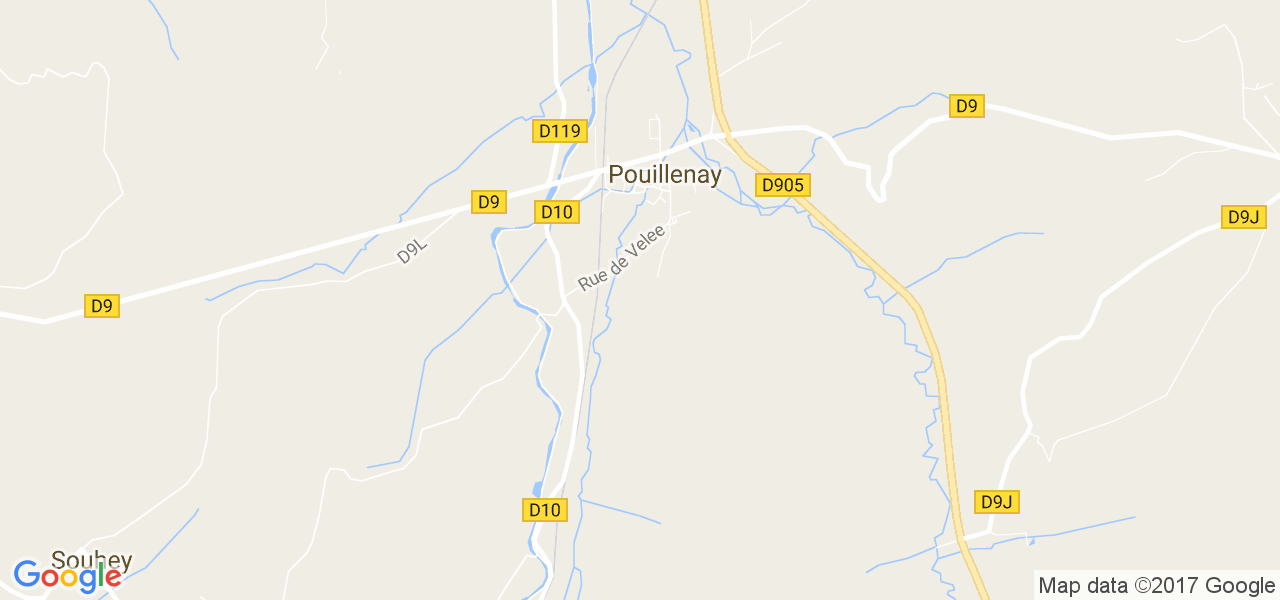 map de la ville de Pouillenay