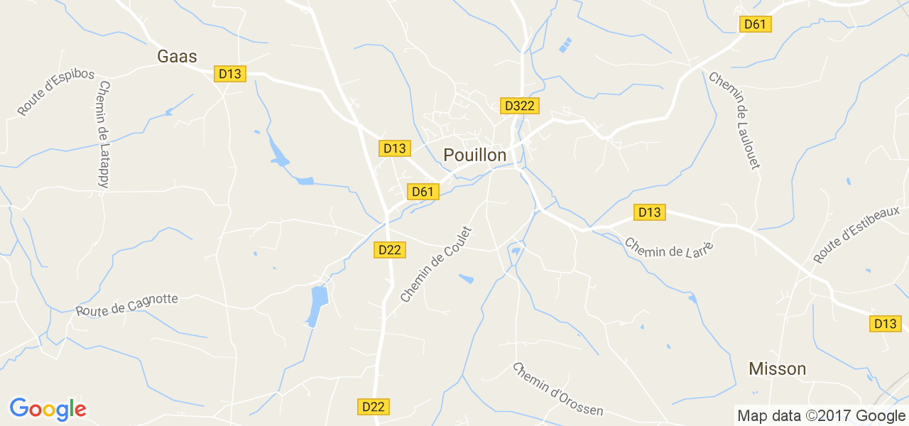 map de la ville de Pouillon