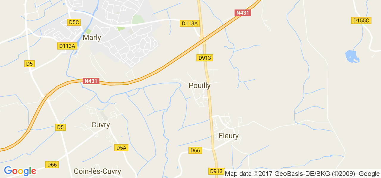 map de la ville de Pouilly