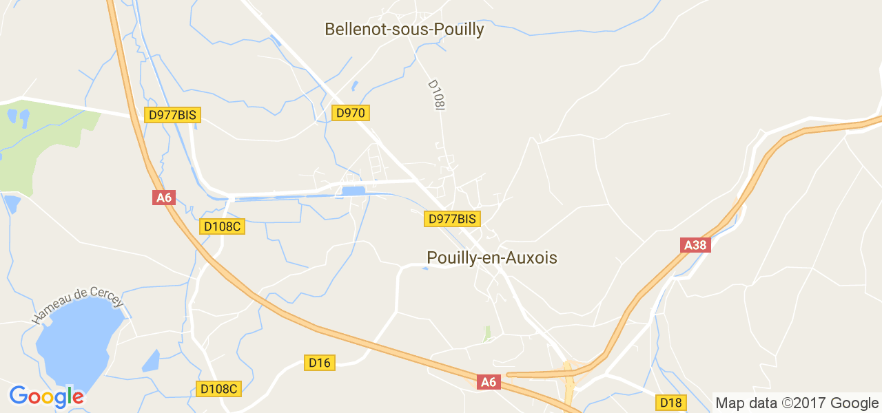 map de la ville de Pouilly-en-Auxois