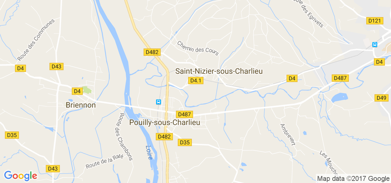 map de la ville de Pouilly-sous-Charlieu