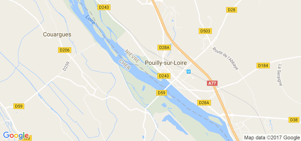 map de la ville de Pouilly-sur-Loire