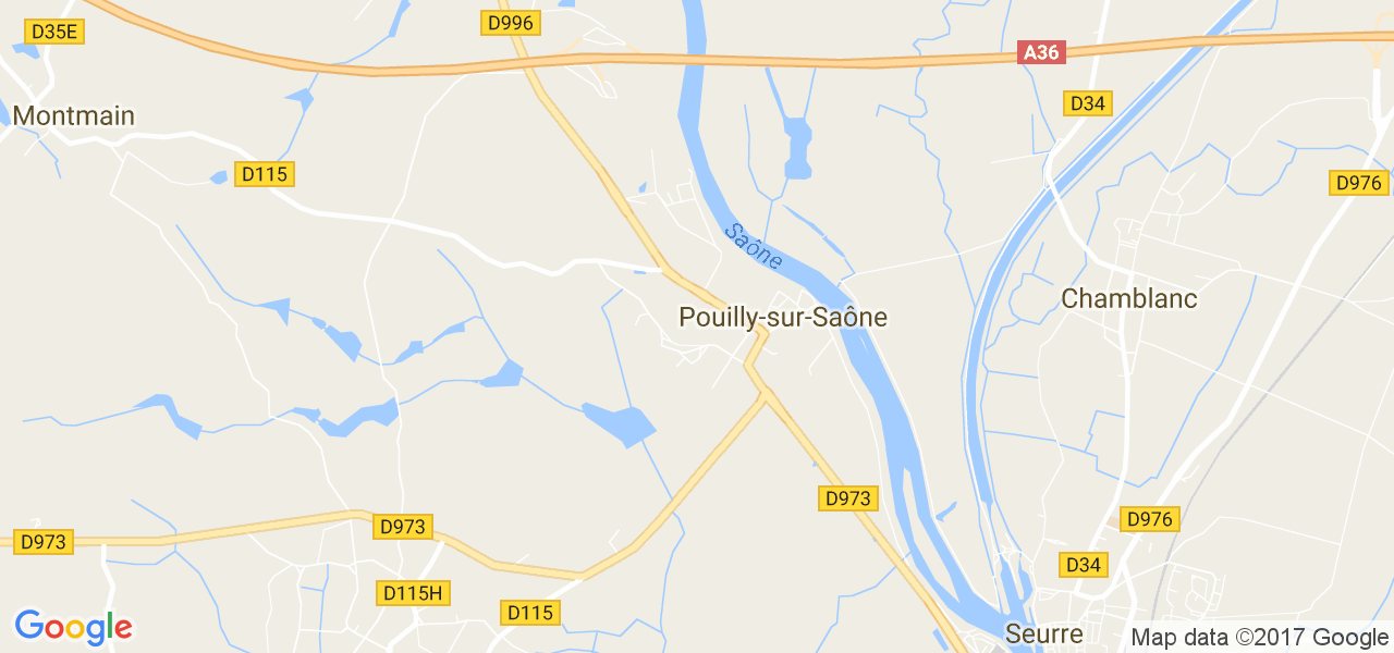 map de la ville de Pouilly-sur-Saône