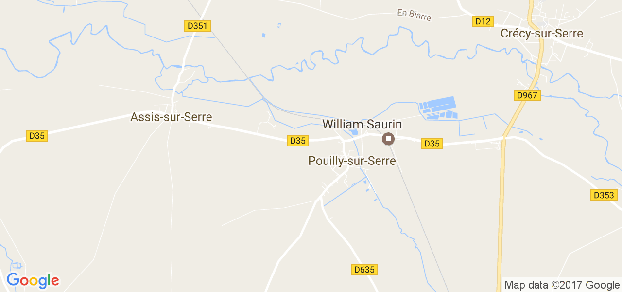 map de la ville de Pouilly-sur-Serre