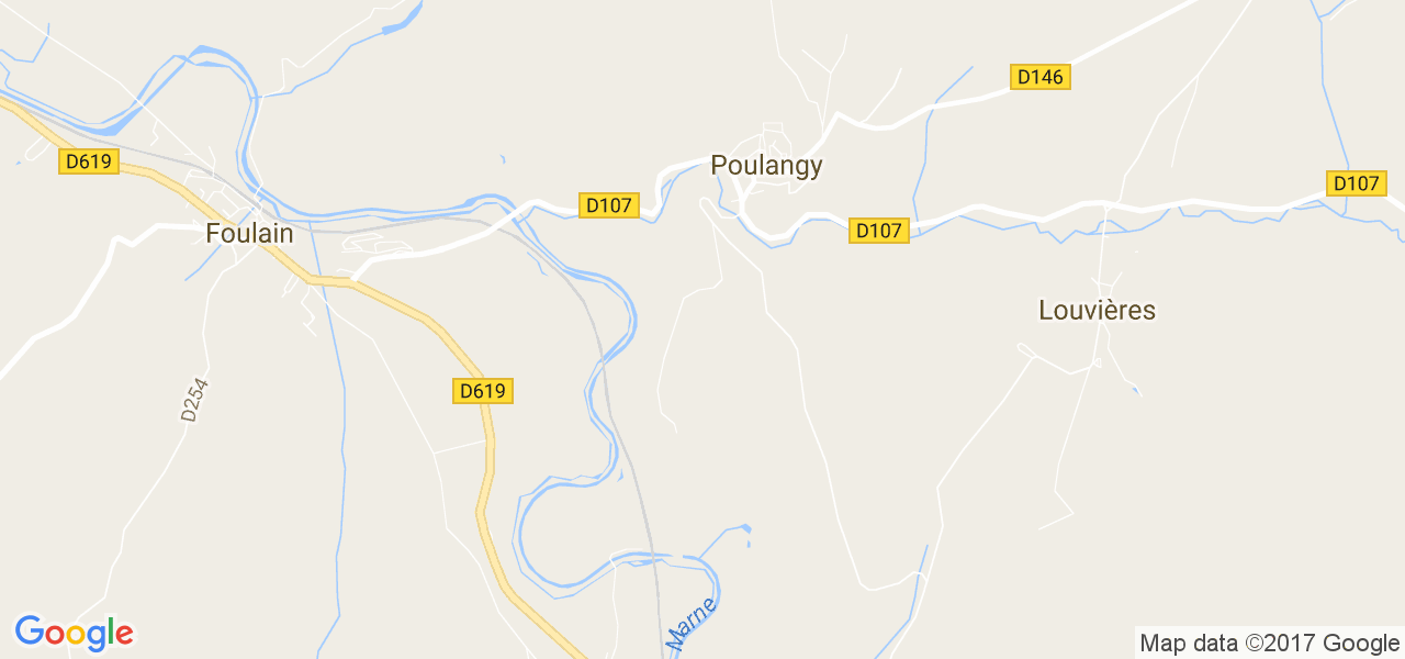 map de la ville de Poulangy