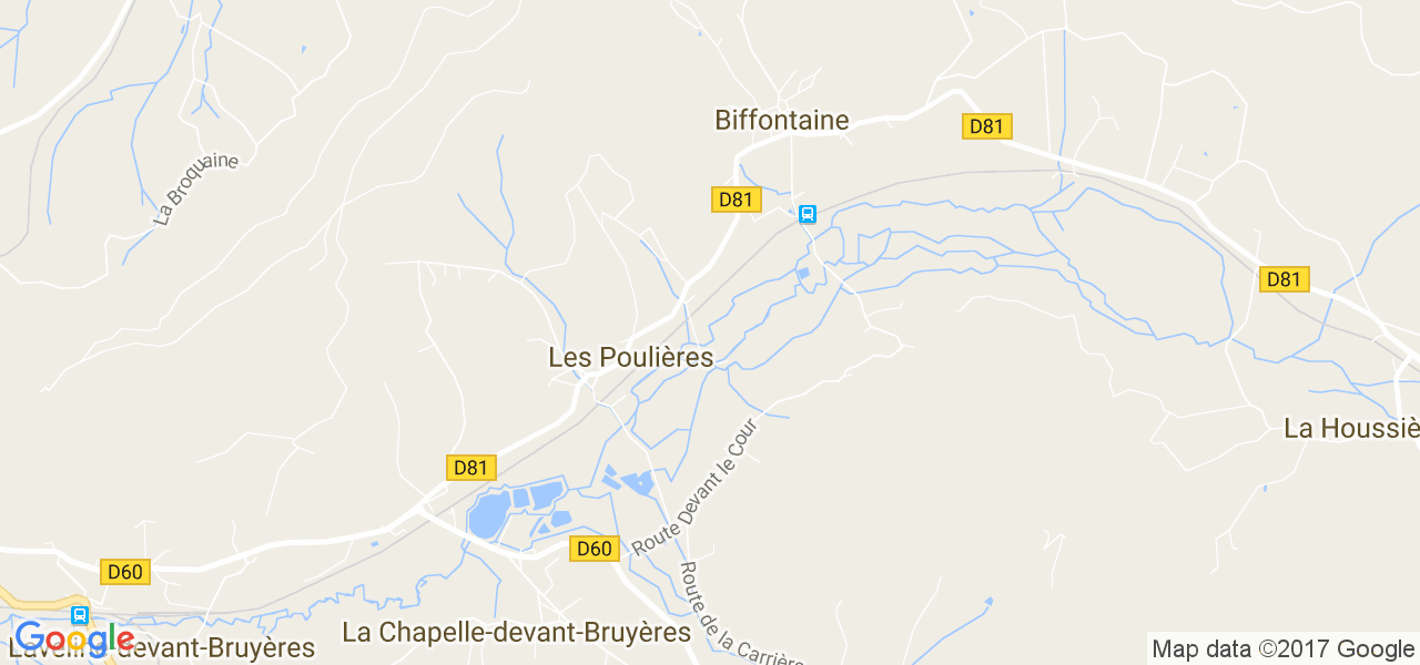 map de la ville de Poulières